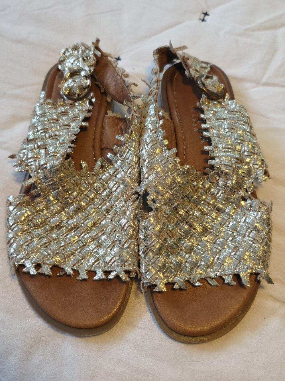 Handmade Gold Italian Leather Sandals